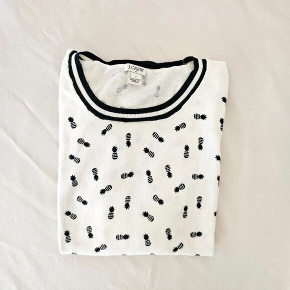J. Crew Pineapple Sweater | Women’s Small EUC | Cotton Crew Pickleball Tennis - Picture 7 of 8